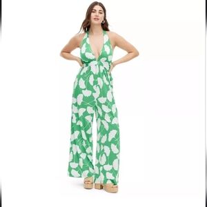 DVF for Target Halter Ginkgo Green Jumpsuit. Size/M. 100% Cotton.